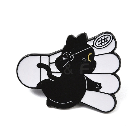Cat with Badminton Sport Enamel Pins LS-JEWB-I052-05EB-02-1