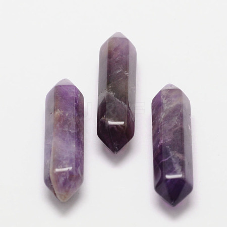 Faceted Natural Amethyst Healing Stones G-K007-35mm-01-1