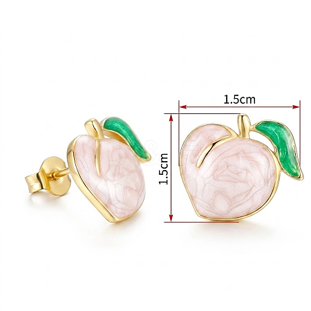 304 Stainless Steel Enamel Stud Earrings WGBC760-02-1