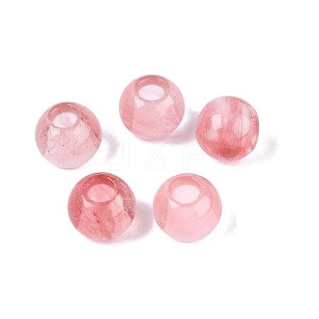 Cherry Quartz Glass European Beads G-Q607-02D-1