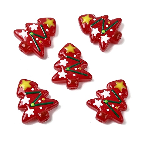 Christmas Theme Handmade Lampwork Beads LAMP-I027-07W-1