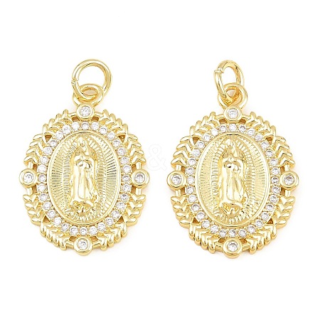 Religion Brass Micro Pave Clear Cubic Zirconia Pendants CU-CBA9482-01G-07-1