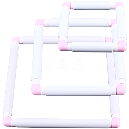 3 Stes 3 Styles Plastic Cross Stitch Embroidery Hoops DIY-CP0012-44B-1