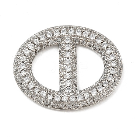 Brass Micro Pave Clear Cubic Zirconia Links Connector Charms LS-KK-K413-04B-P-1