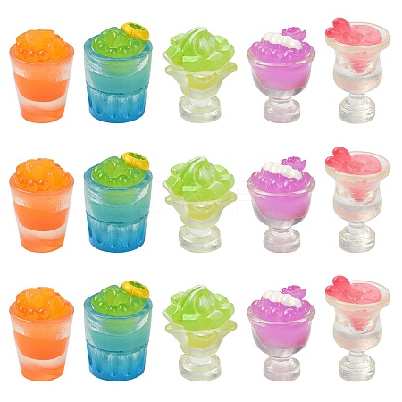 30Pcs 5 Styles Resin Display Decorations DJEW-CJ0001-15-1