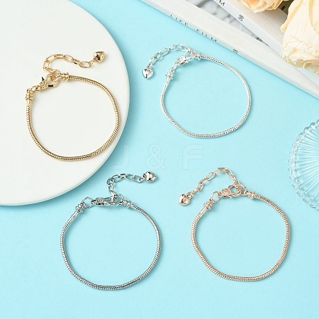 4Pcs 4 Colors Brass European Style Bracelet Making MAK-FS0001-04-1