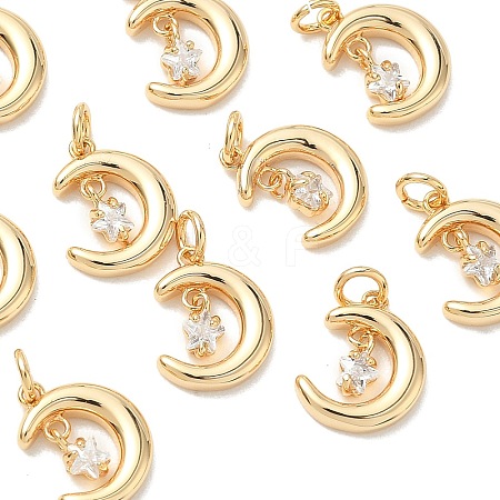 SHEGRACE Brass Micro Pave Cubic Zirconia Pendants XGRQ3D664-464G-1