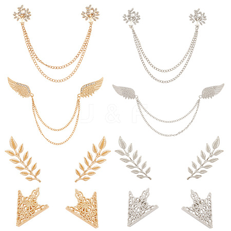 Alloy Rhinestone Hanging Chain Brooches &  Tie Collar Pis JEWB-CY0001-02-1