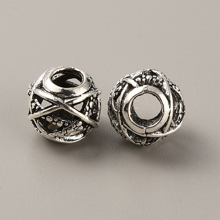 Tibetan Style Alloy European Beads FIND-TAC0002-065E-01-1