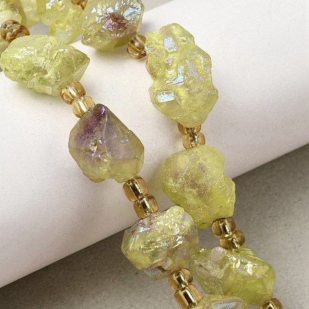 Electroplated Raw Rough Natural Amethyst Beads Strands G-Z131-J02-04-1