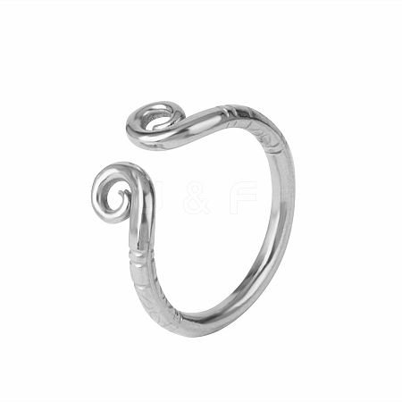 Adjustable 304 Stainless Steel Cuff Open Rings XC9845-2-1