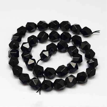 Natural Black Onyx Beads Strands G-K066-13-8mm-1