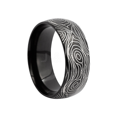 Annual Ring Pattern 201 Stainless Steel Finger Rings FS-WG7658E-13-1