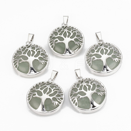 Natural Green Aventurine Pendants G-S292-10C-P-1