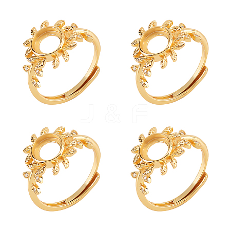  Adjustable Brass Finger Rings Components KK-NB0003-02B-1