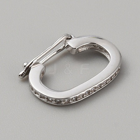 Rhodium Plated 925 Sterling Silver Micro Pave Clear Cubic Zirconia Twister Clasps LS-FIND-WH0422-21B-P-1