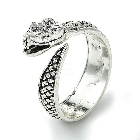 Snake Alloy Open Cuff Rings RJEW-K275-56AS-1