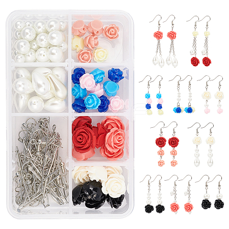 DIY Flower Dangle Earring Making Kits DIY-SC0001-36-1