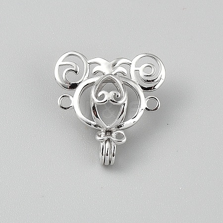 Sterling Silver Bead Cage Pendants LS-STER-WH0008-87-1