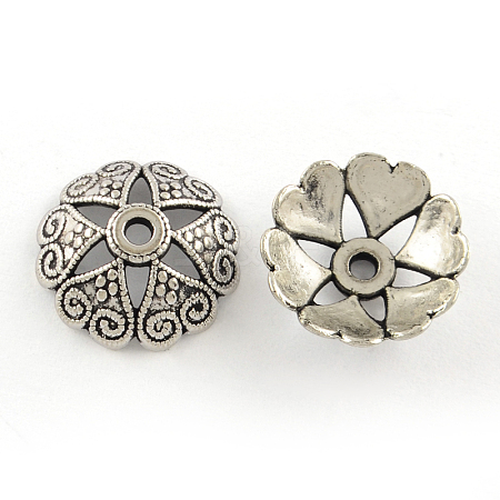 Tibetan Style Alloy Bead Caps TIBEP-R304-054AS-LF-1