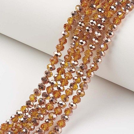 Electroplate Transparent Glass Beads Strands LS-EGLA-A034-T8mm-N16-1
