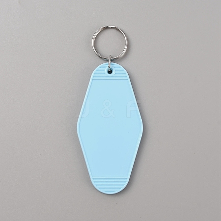 Plastic Blank Motel Keychain KEYC-WH0034-29C-1