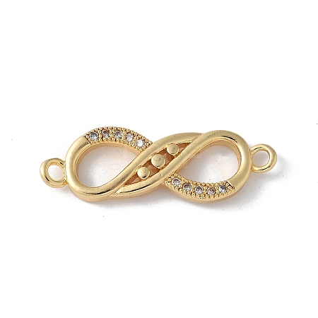 Brass Micro Pave Clear Cubic Zirconia Connector Charms LS-KK-Q044-01F-G-1