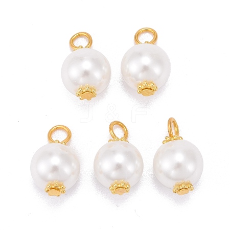 Eco-Friendly Dyed Glass Pearl Pendants PALLOY-JF00740-04-1