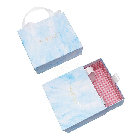 Rectangle with Marble Pattern Paper Drawer Boxes CARB-P002-03B-03-1