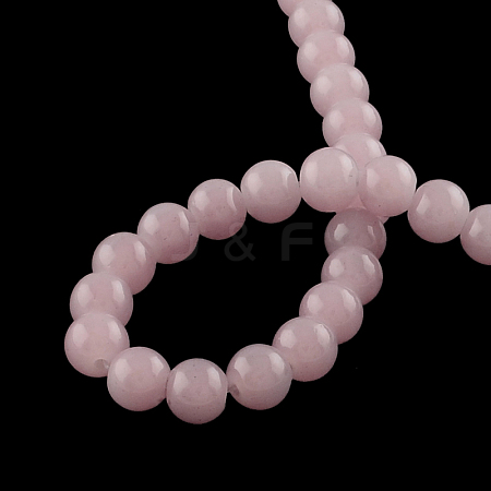 Imitation Jade Glass Beads Strands X-DGLA-S076-8mm-01-1