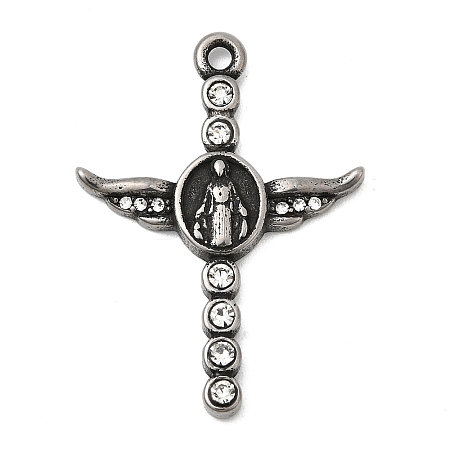 Religion 304 Stainless Steel with Rhinestone Pendants STAS-Z179-09AS-1