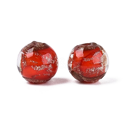 Handmade Gold Sand Lampwork Beads LAMP-N045-01A-07-1