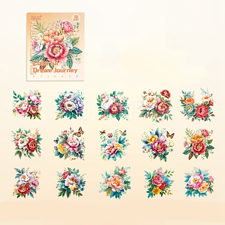 15Pcs 15 Styles Paper Sticker PW-WG39B9C-02-1