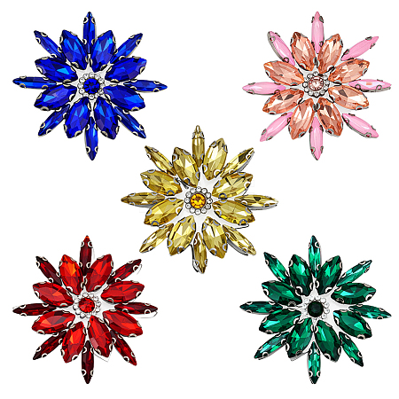 5Pcs 5 Colors Glass Cabochons GLAA-FG0001-30-1