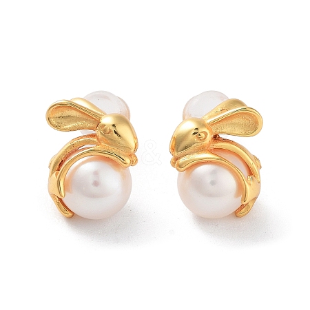 Natural Pearl Stud Earrings for Women EJEW-E303-15G-1