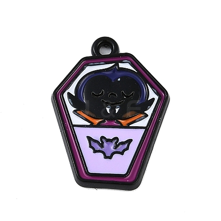 Halloween Theme Spray Painted Alloy Enamel Pendants PALLOY-D029-01C-RS-1