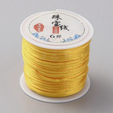 23M Round Polyester Satin Rattail Cord OCOR-WH0071-81F-1