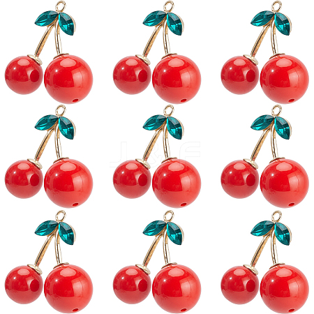 10Pcs Opaque Alloy Acrylic Pendants FIND-SC0020-49-1