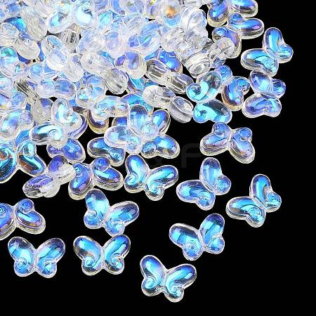 AB Color Plated Transparent Glass Beads GLAA-Z020-01A-1