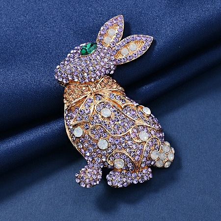 Rabbit Rhinestone Brooch PW-WG45E9C-01-1