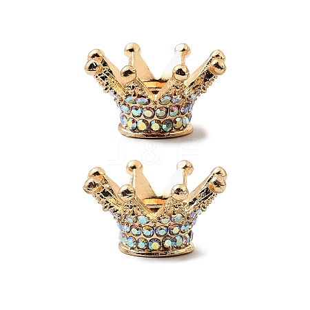Alloy Rhinestone Crown Beads FIND-NH0001-19G-1