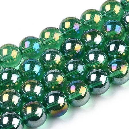 Electroplate Transparent Glass Beads Strands LS-GLAA-T032-T8mm-AB21-1