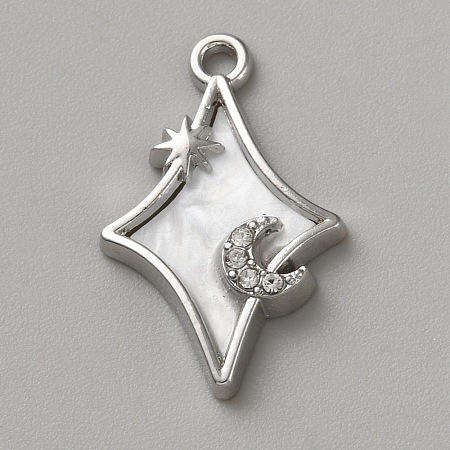 White Series Love Bow Alloy Acrylic Pendant PALLOY-WH0115-01P-08-1