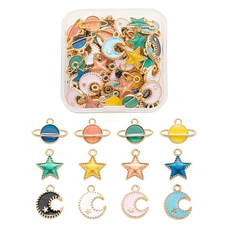 72Pcs Alloy Enamel Pendants ENAM-LS0001-51-1