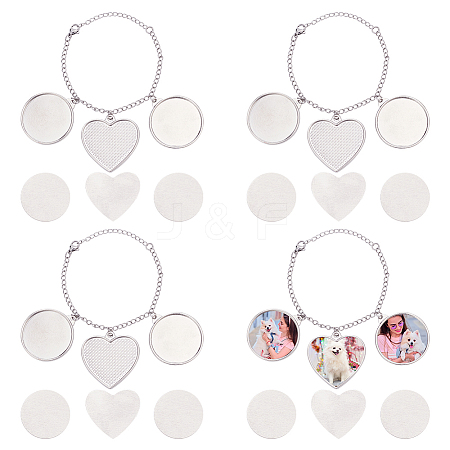 4Pcs 304 Stainless Steel and Brass Bracelets Making BJEW-PH01793-1