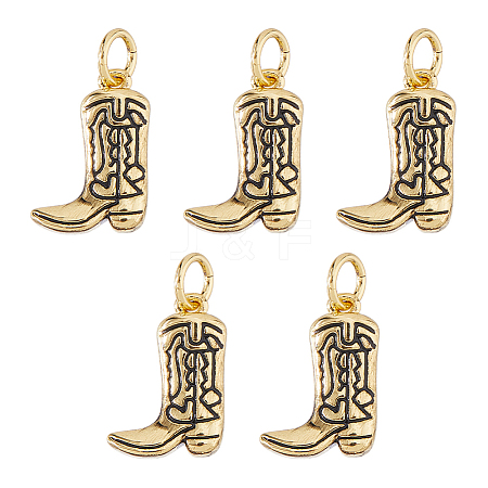 5Pcs Brass Enamel Pendants KK-HS0015-73-1