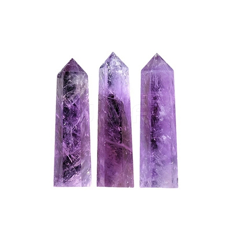 Natural Amethyst Hexagonal Prism Display Decorations PW-WG8F58A-01-1