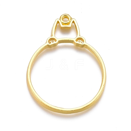 Alloy Open Back Bezel Pendants PALLOY-P182-01G-1