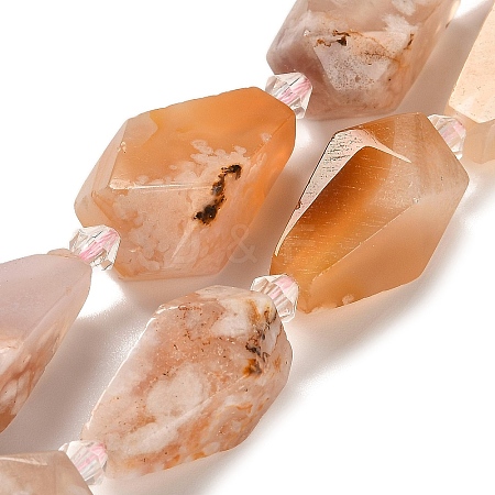 Natural Cherry Blossom Agate Beads Strands G-NH0005-B01-01-1