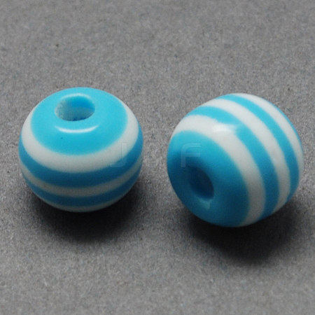 Round Striped Resin Beads X-RESI-R158-20mm-05-1